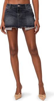 EDIKTED Denim Miniskirt