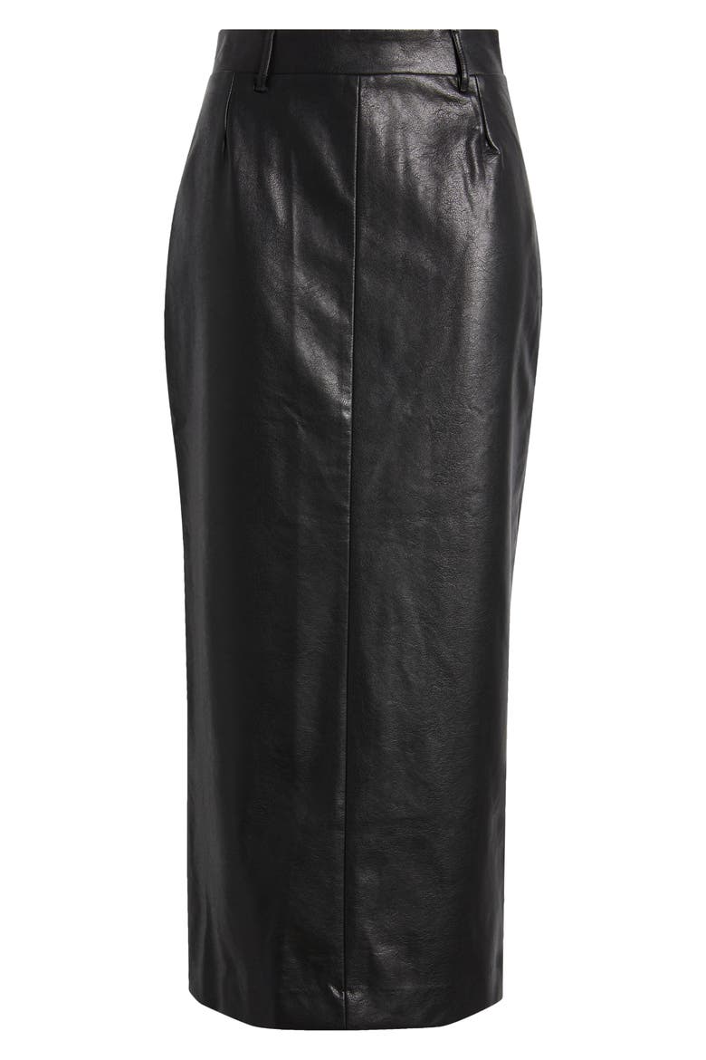 Yve Faux Leather Maxi Skirt, Alternate, color, BLACK