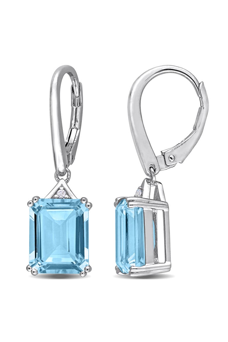 Gemstones Octagon Drop Earrings, Main, color, Blue Topaz