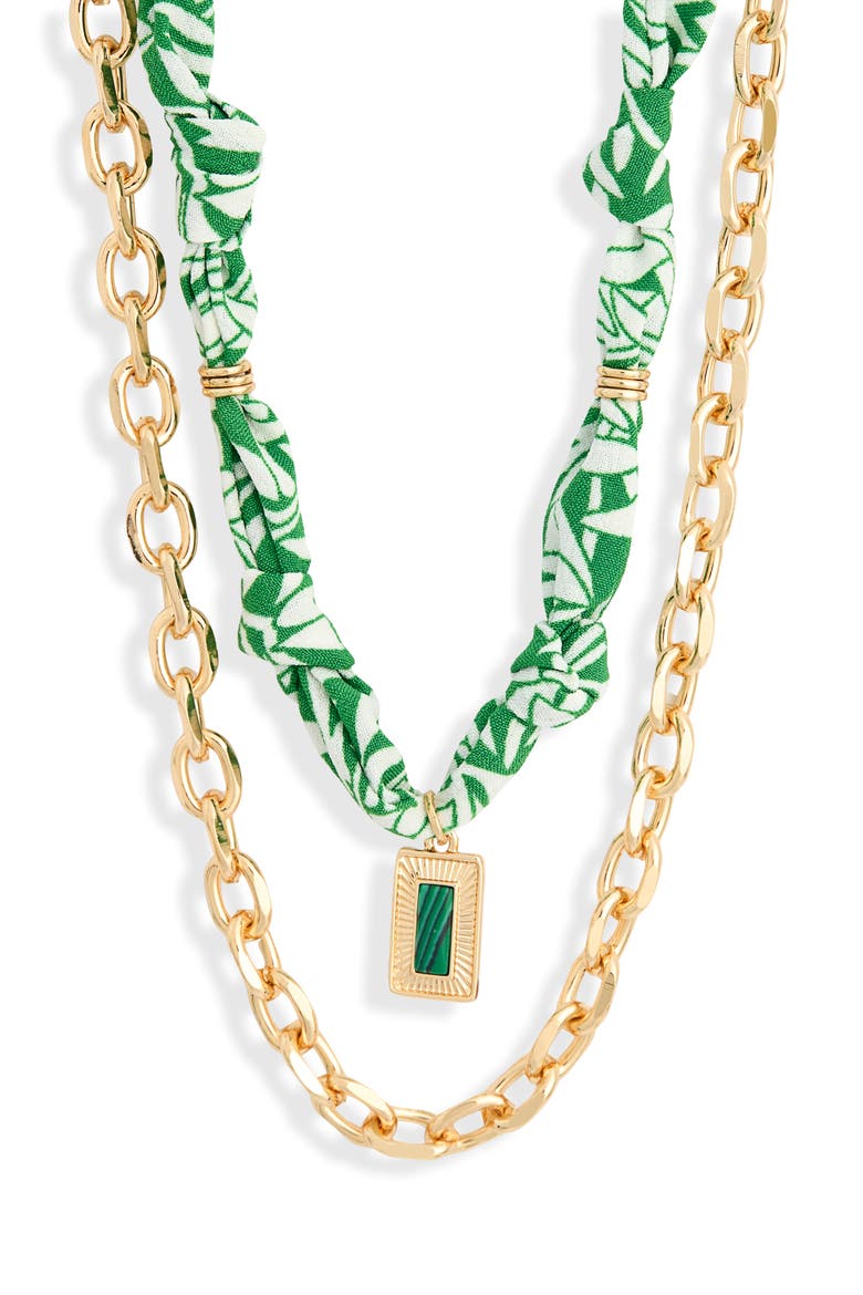 2-Pack Assorted Necklaces, Main, color, GREEN MULTI- GOLD