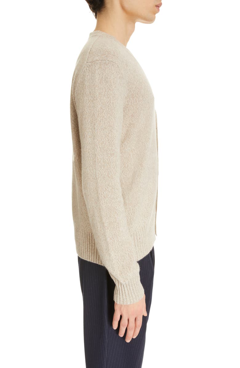 AMI PARIS Ami de Coeur Embroidered Cashmere & Wool V-Neck Cardigan, Alternate, color, 