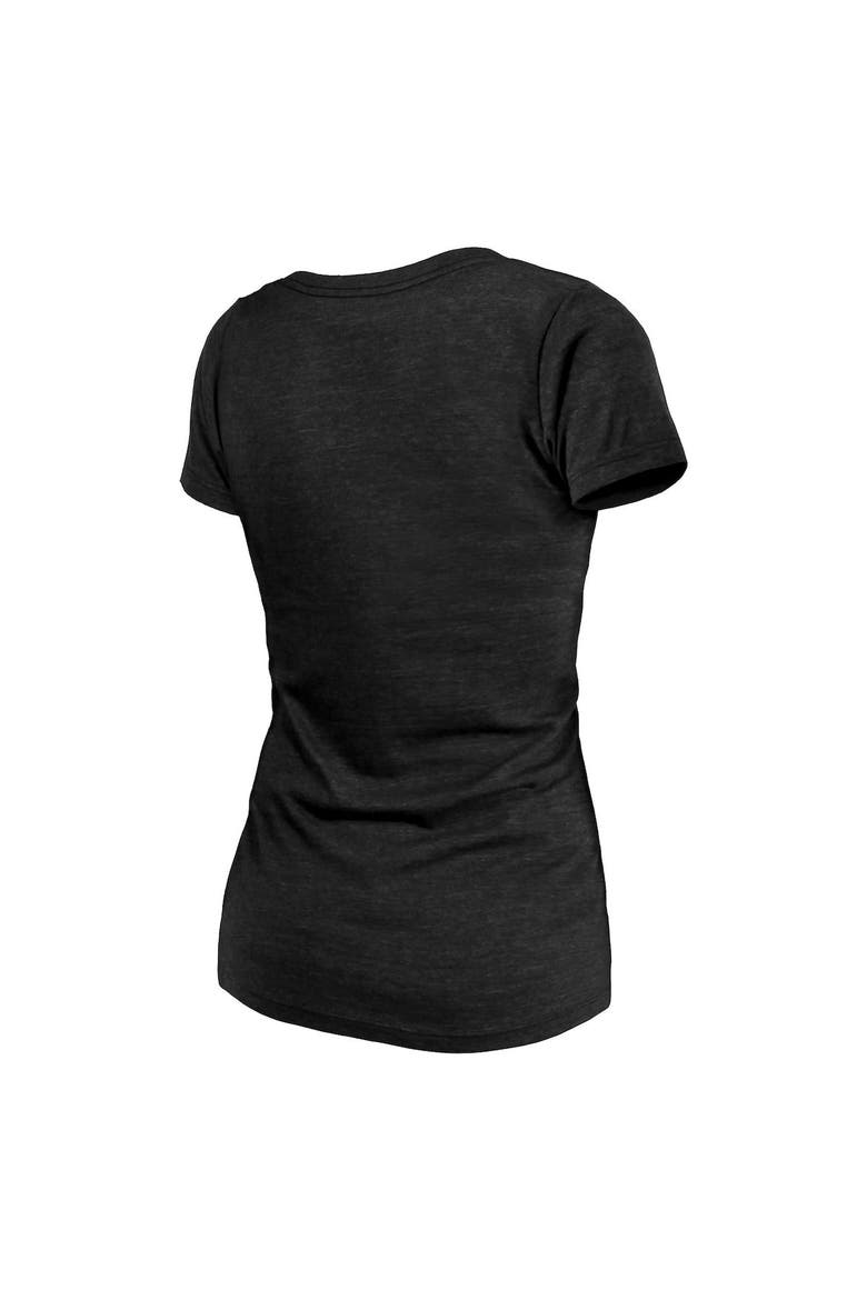 Women's Majestic Threads Heathered Black Washington Commanders Bling Tri-Blend V-Neck T-Shirt, Alternate, color, Black