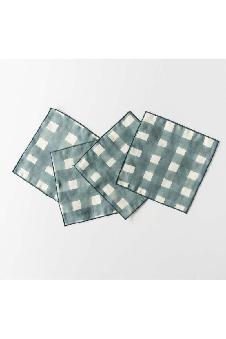 Cocktail Napkins, Main, color, Blue w/ Lavender Trim