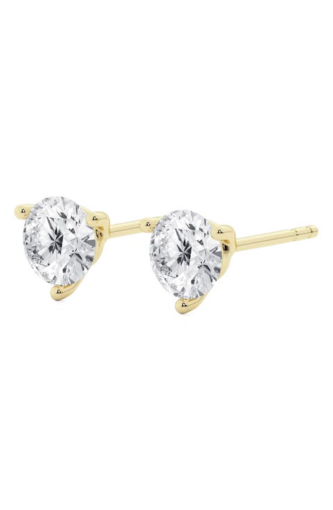 Round Cut Lab Created Diamond Stud Earrings - 0.50ctw
