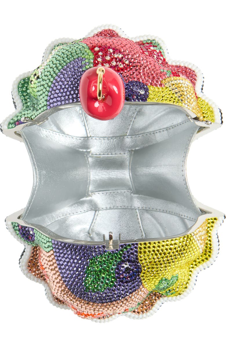 JUDITH LEIBER COUTURE Ice Cream Sundae Gelato Crystal Clutch, Alternate, color, Silver Chalk Multi