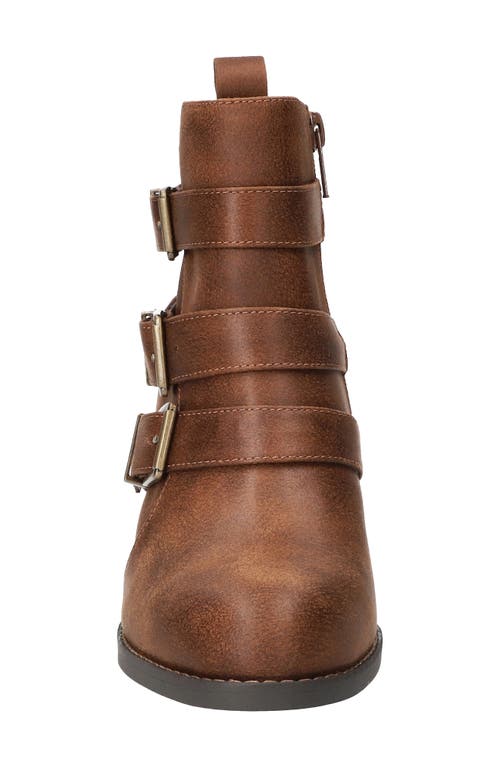 Bella Vita Bowie Buckle Strap Bootie In Brown
