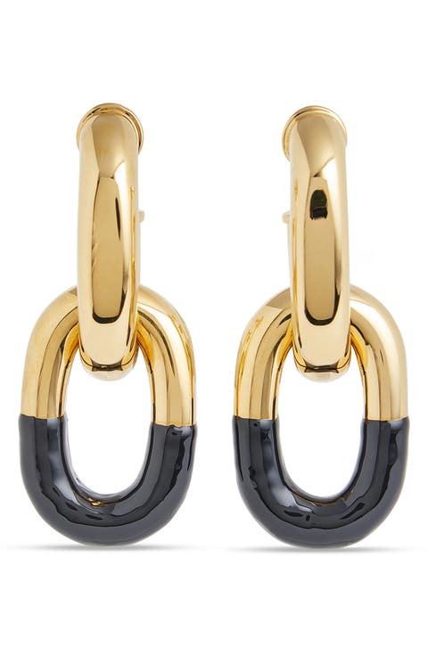XL DOUBLE LINK TWO TONE EARRIN