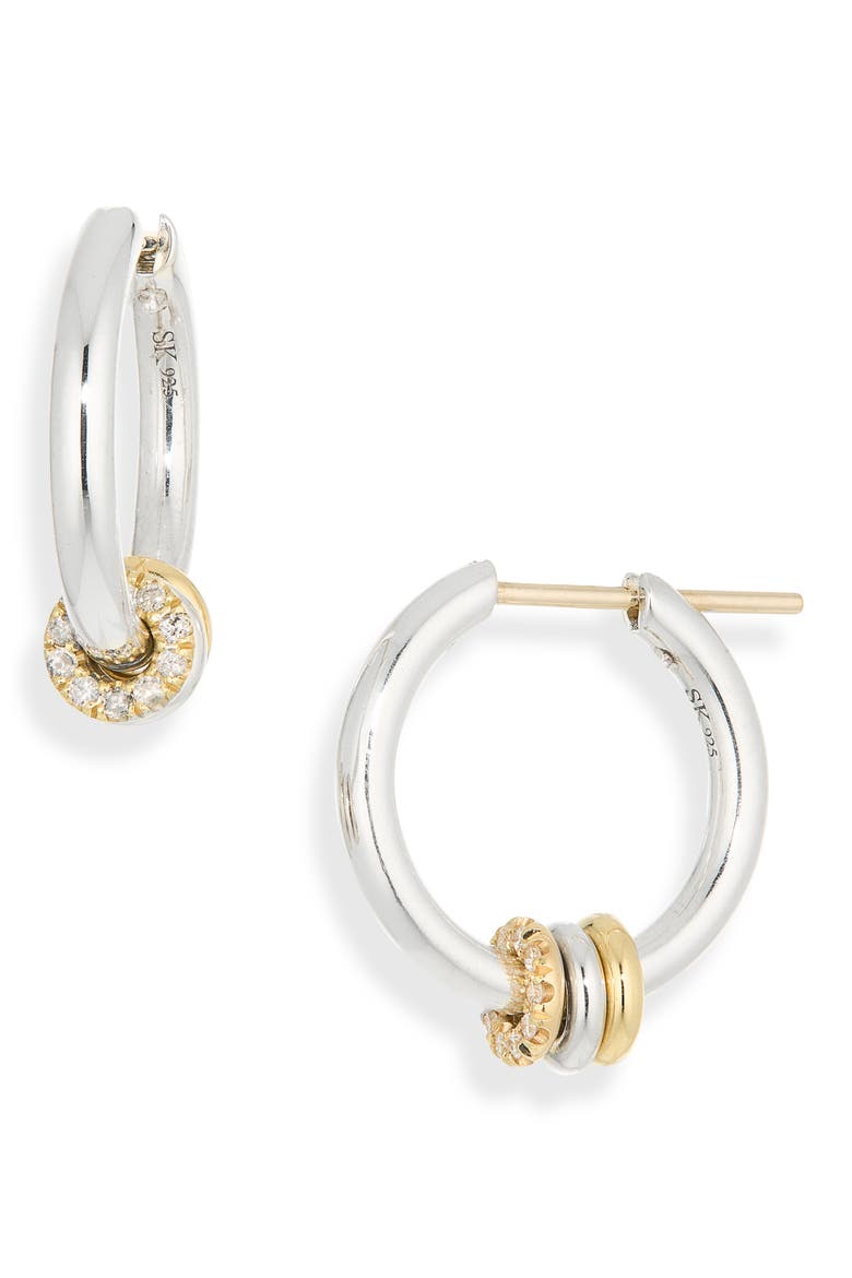 Ara Sterling Silver & 18K Gold Huggie Hoop Earrings (Nordstrom Exclusive), Main, color, SILVER/ GOLD