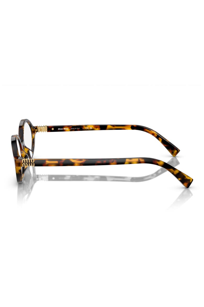 50mm Oval Sunglasses, Alternate, color, HONEY HAVANA / CLEAR BLUE LIGHT FILTER