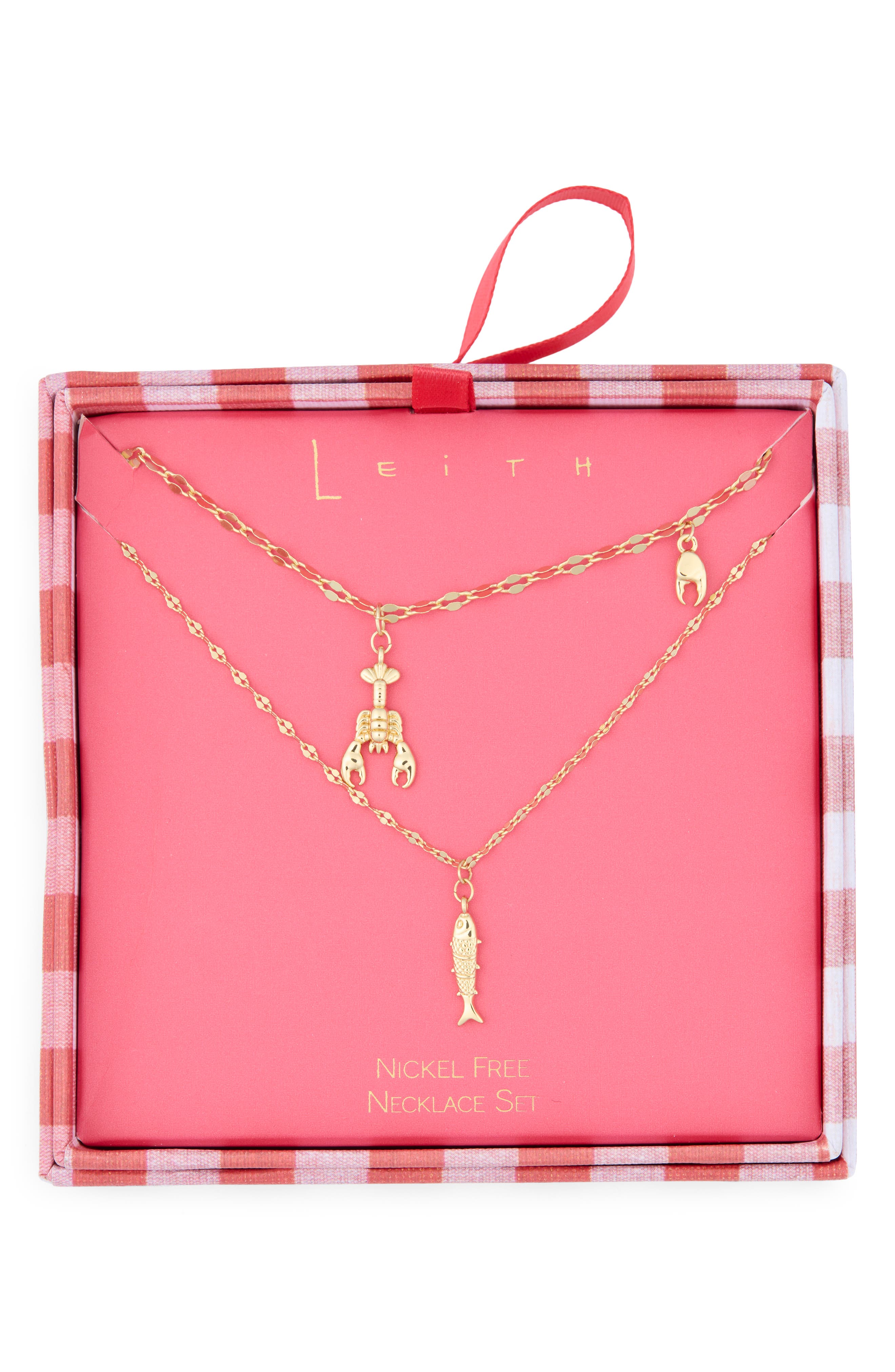 Leith Two Row Lobster Pendant Necklace