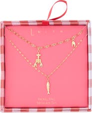 Leith Two Row Lobster Pendant Necklace