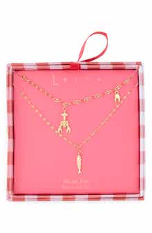 Leith Two Row Lobster Pendant Necklace
