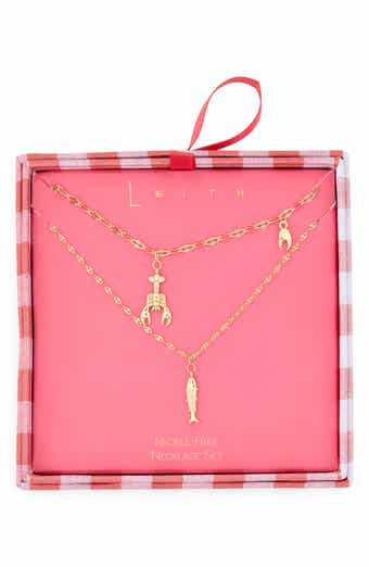 Leith Two Row Lobster Pendant Necklace