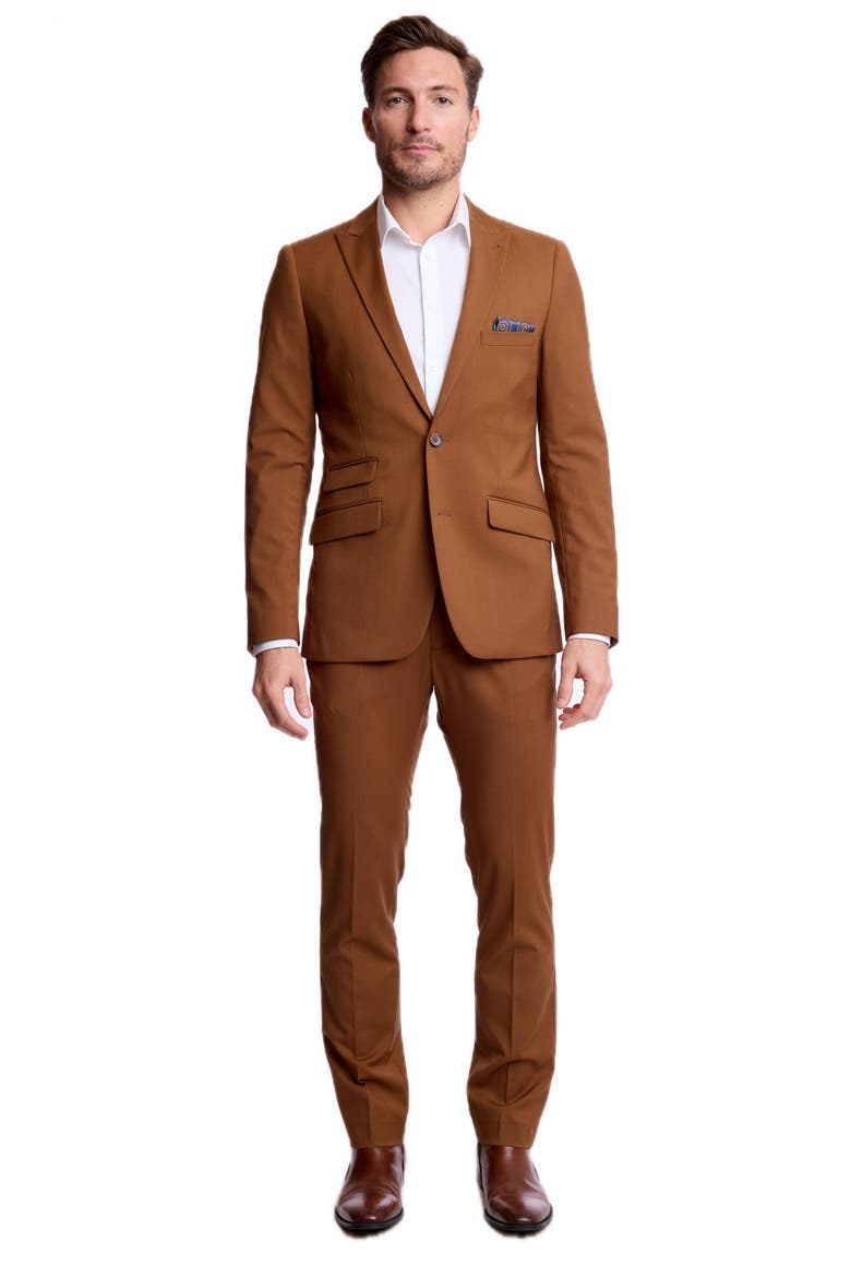 Ashton Slim Fit Peak Lapel Suit Jacket, Alternate, color, PECAN