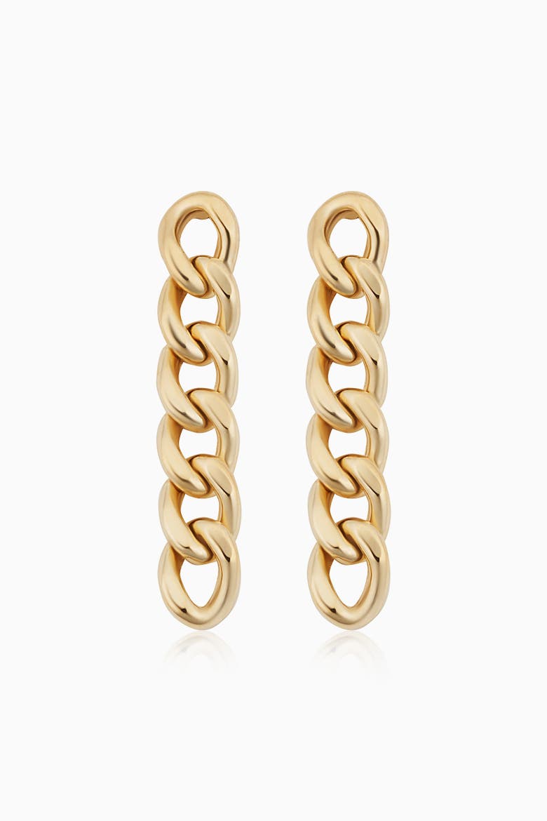 14K Yellow Gold Carmine Curb Drop Earrings, Main, color, Yellow Gold