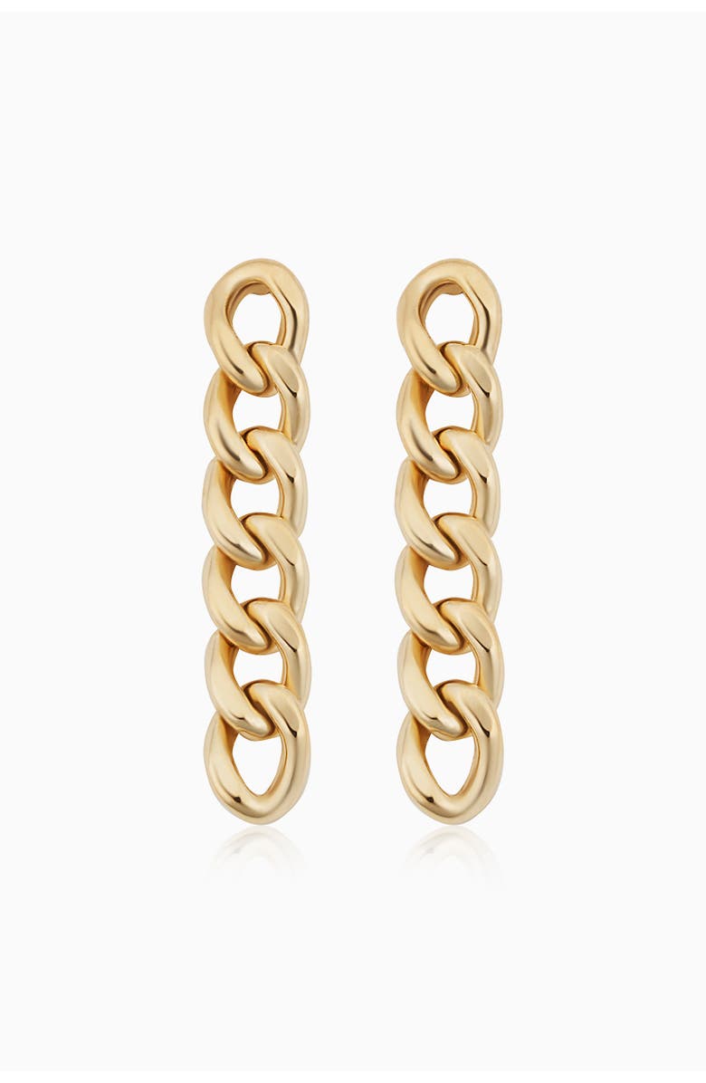 Oradina 14K Yellow Gold Carmine Curb Drop Earrings, Main, color, Yellow Gold