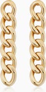 Oradina 14K Yellow Gold Carmine Curb Drop Earrings