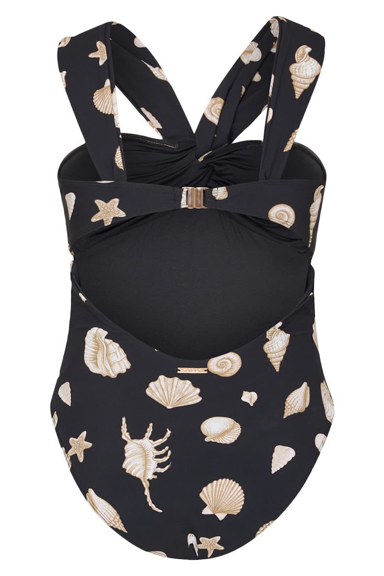 Betsy Seashell Convertible One-Piece Swimsuit, Alternate, color, BLACK/ WHITE