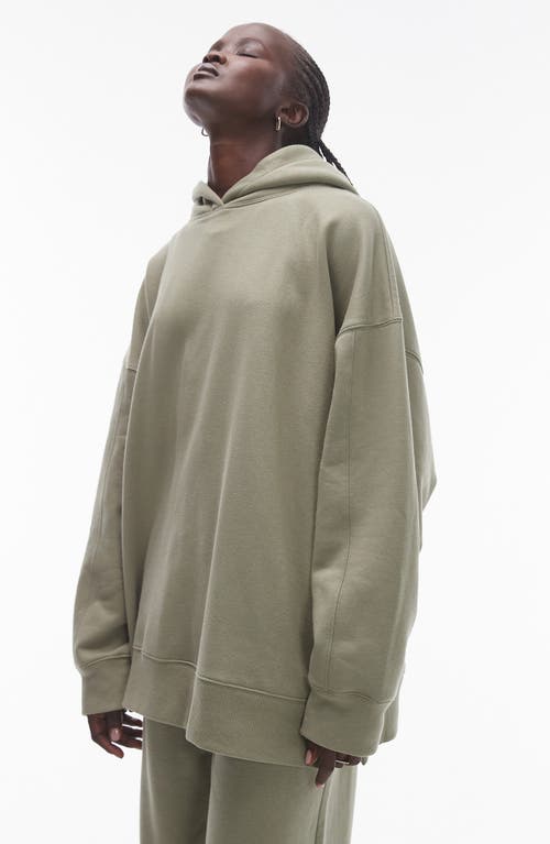 Topshop Premium Oversize Hoodie in Khaki 