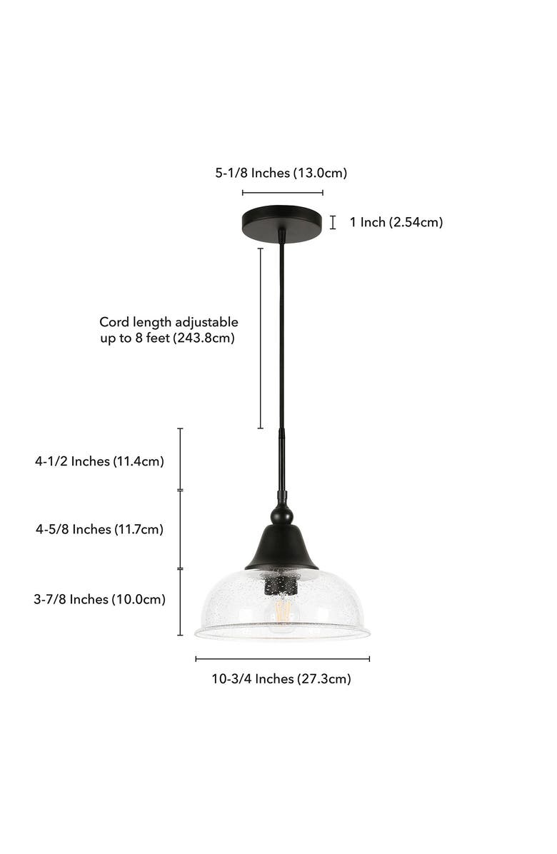 ADDISON AND LANE Magnolia Blackened Bronze Finish & Seeded Glass Pendant, Alternate, color, 