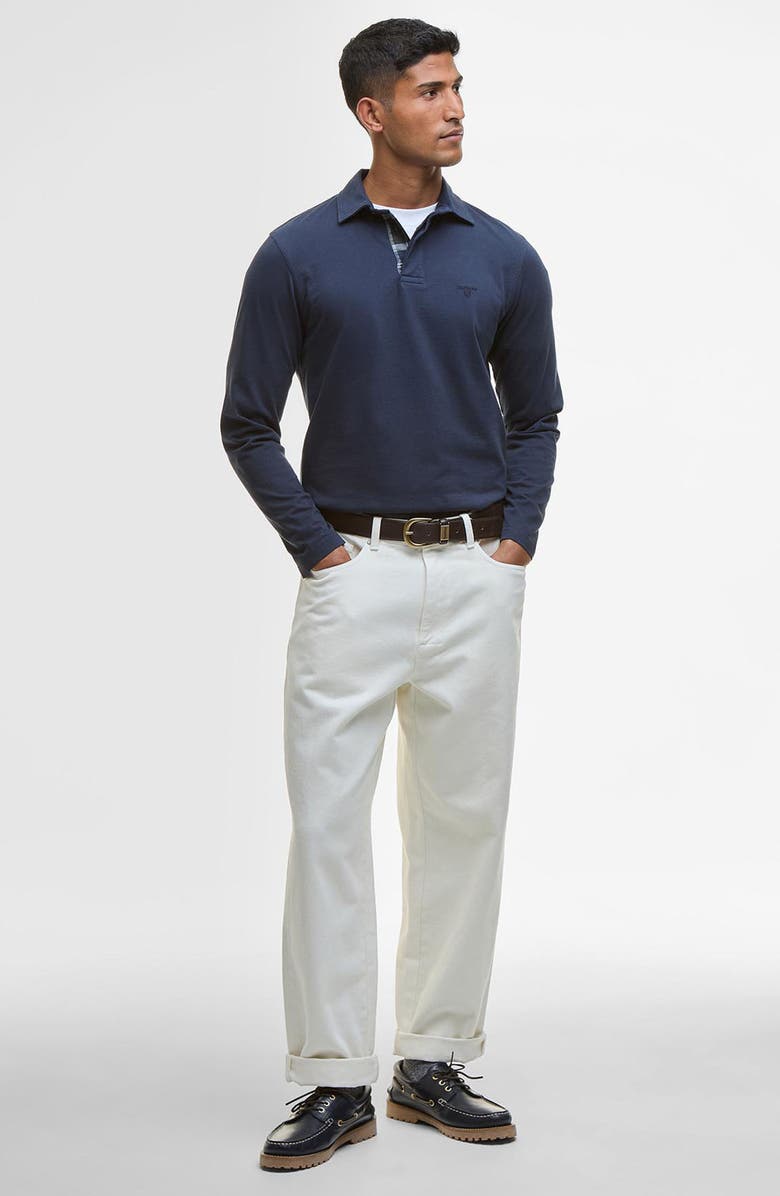 Barbour Margrove Tailored Fit Long Sleeve Cotton Polo, Alternate, color, Navy