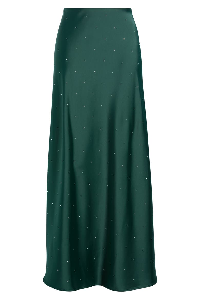 Embellished Bias Cut Maxi Skirt, Alternate, color, PINE FOREST
