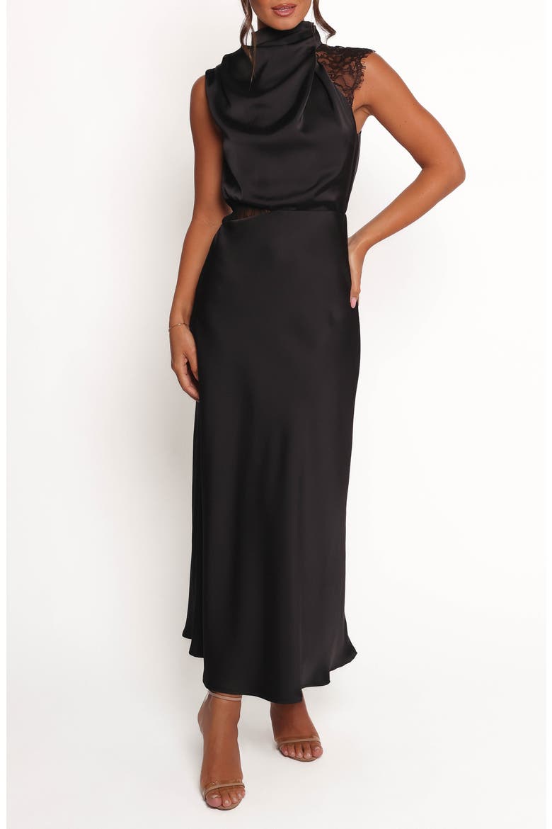 Anabelle Halter Neck Maxi Dress, Main, color, BLACK