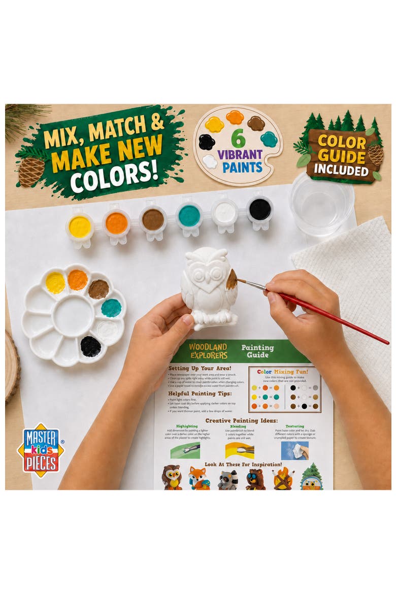 Woodland Explorers Plaster Paint Set, Alternate, color, Multicolor