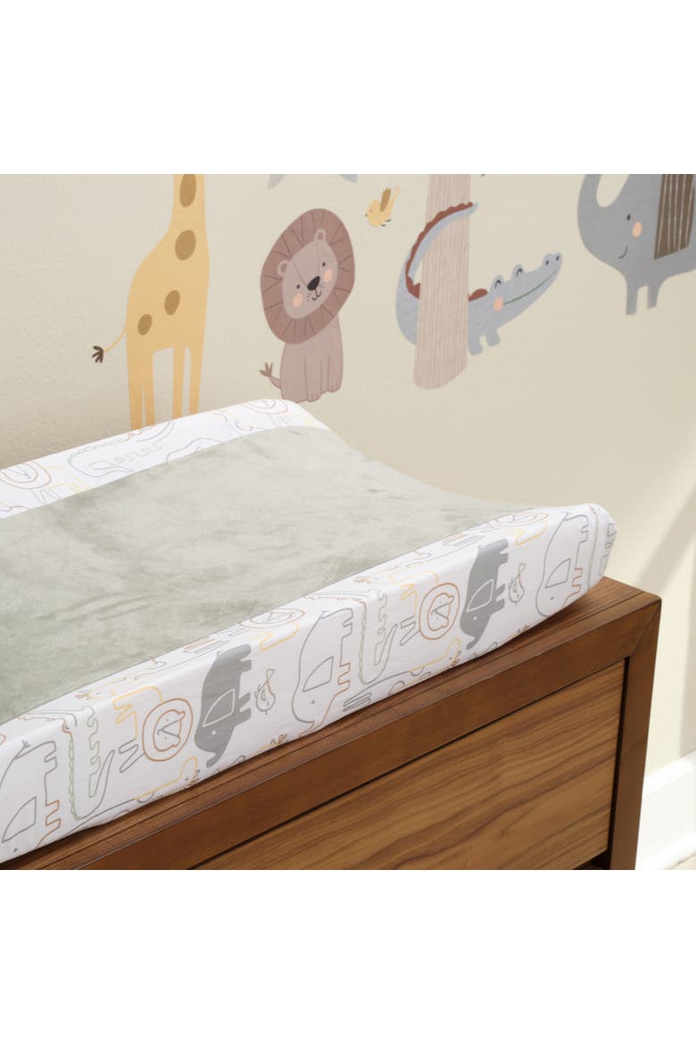 Jungle Story Soft Minky Velour Safari Changing Pad Cover, Alternate, color, Multicolor