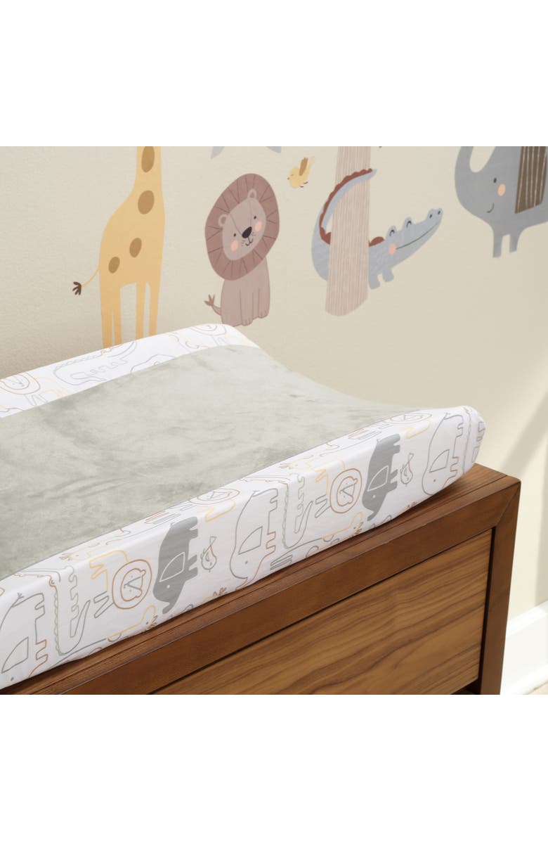 Lambs & Ivy Jungle Story Soft Minky Velour Safari Changing Pad Cover, Alternate, color, Multicolor