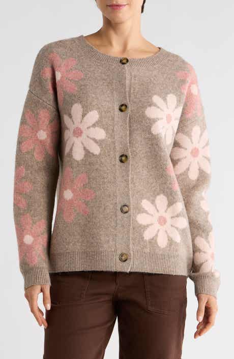 Bobeau Daisy Jacquard Cardigan