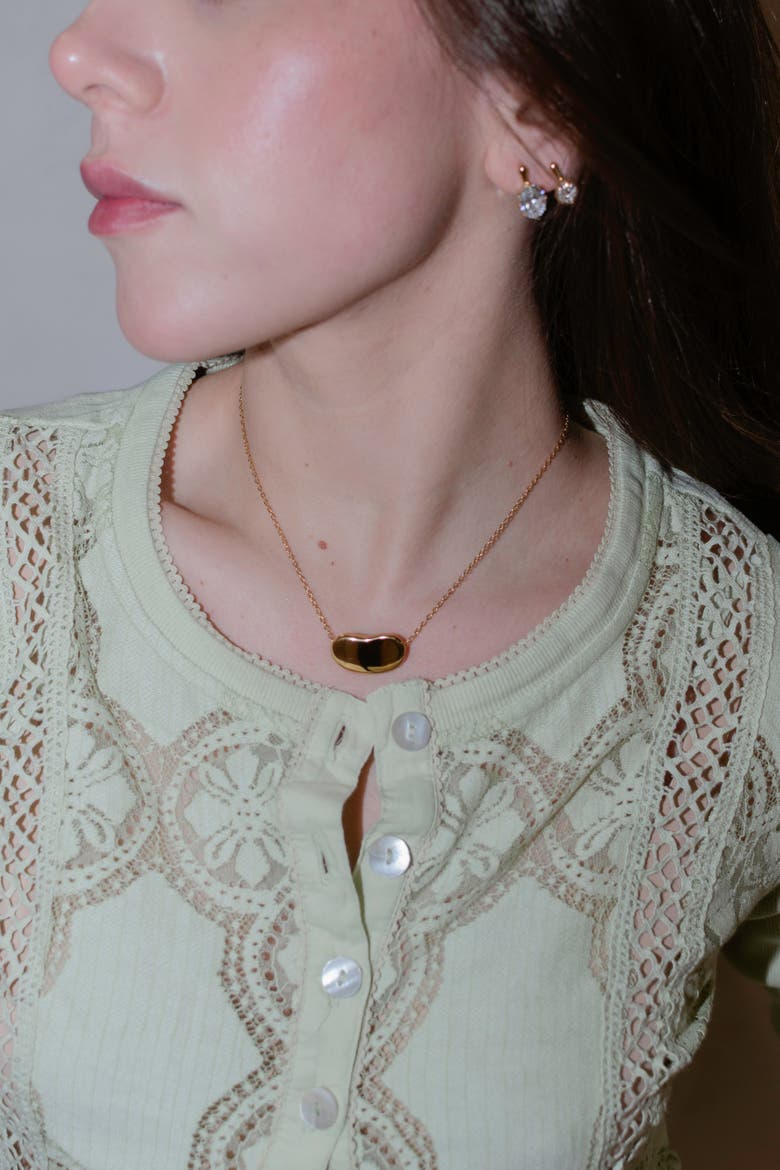 Jumbo Bean Necklace, Alternate, color, Gold