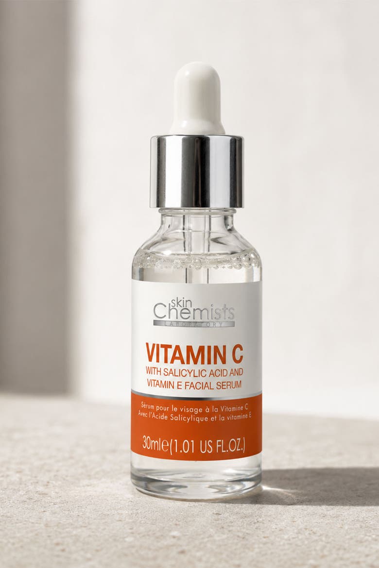 Anti-Aging Vitamin C Salicylic Acid Facial Serum 30ml for Acne & Blemishes, Large Pores, Alternate, color, White
