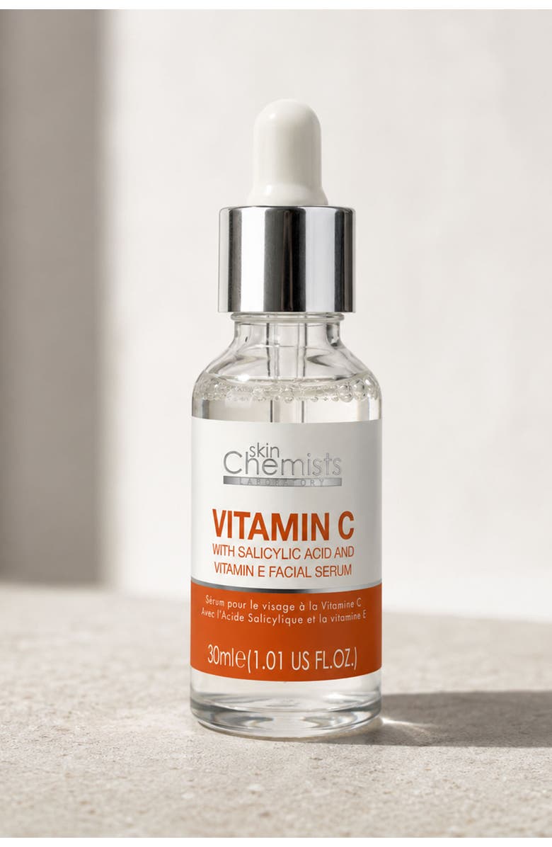 SKINCHEMISTS Anti-Ageing Vitamin C Salicylic Acid Facial Serum 30ml for Acne & Blemishes, Large Pores, Alternate, color, White