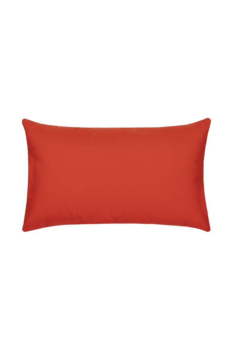 Tropical Bee Jacquard Chenille accented Indoor & Outdoor Woven Accent Pillow, Alternate, color, Red