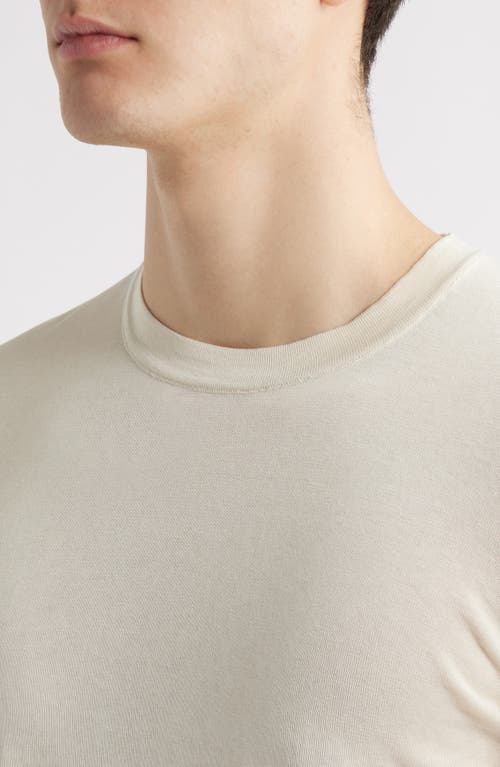 Jack Victor Wellington Heathered Cotton & Silk Crewneck T-shirt In Ecru