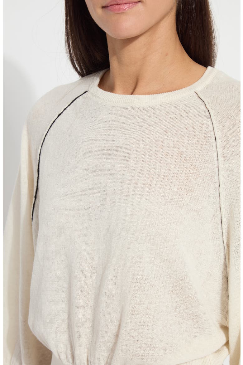 Anabela Linen Blend Sweater, Alternate, color, SEPIA