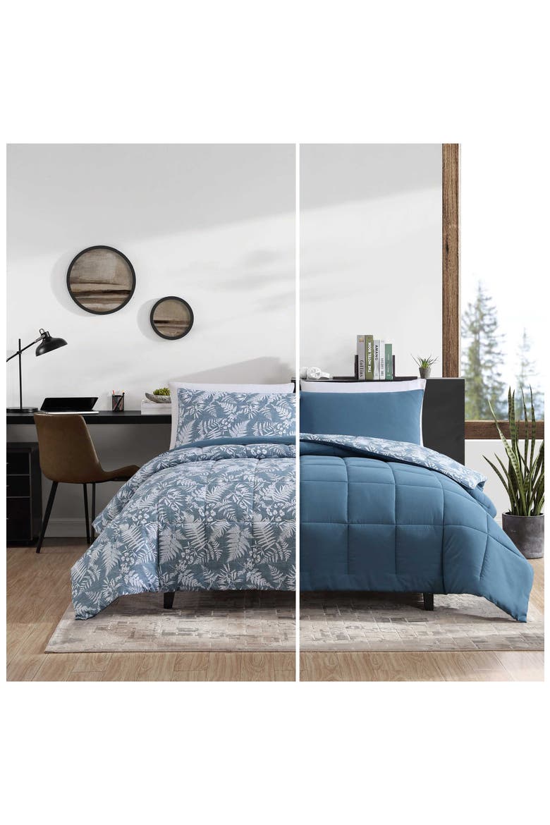 Fern Garden Reversible Comforter Set, Alternate, color, CABANA BLUE