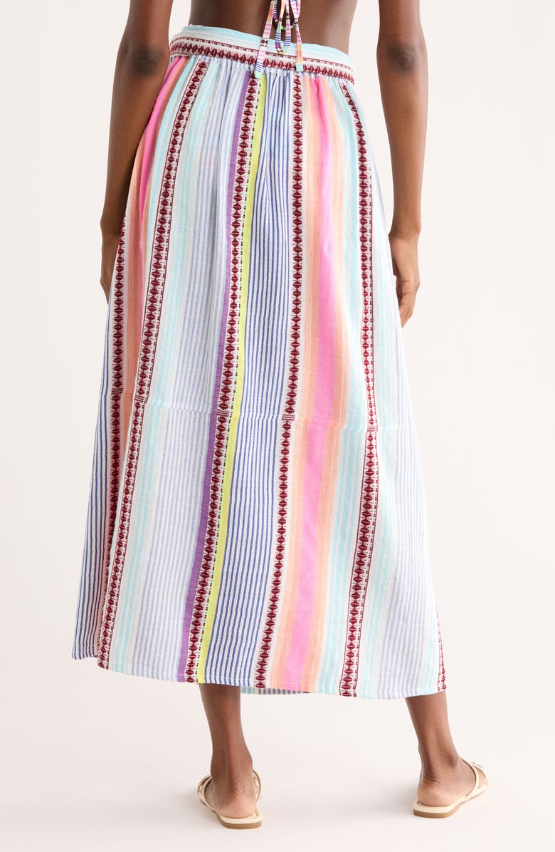 lemlem Tola Embroidered Cover-Up Wrap Maxi Skirt, Alternate, color,