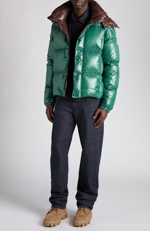 Moncler Parana Down Jacket With Removable Hood In Green