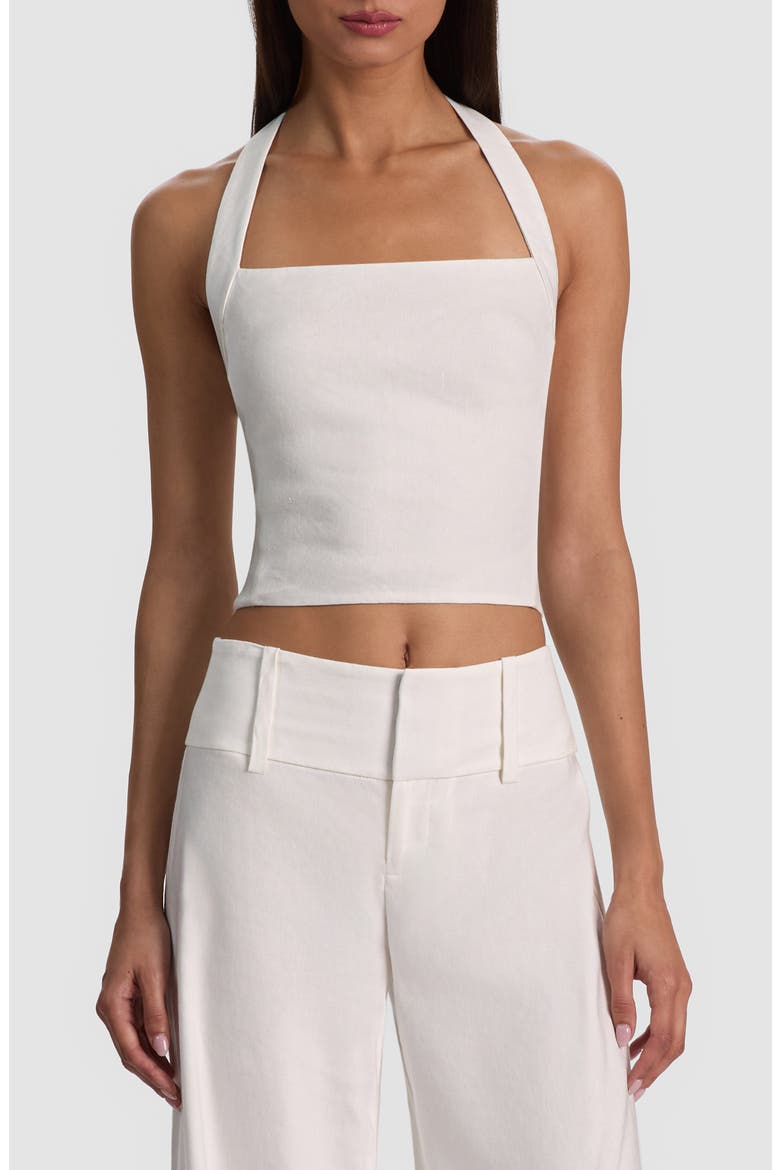 Fiona Crop Halter Top, Main, color, OFF WHITE