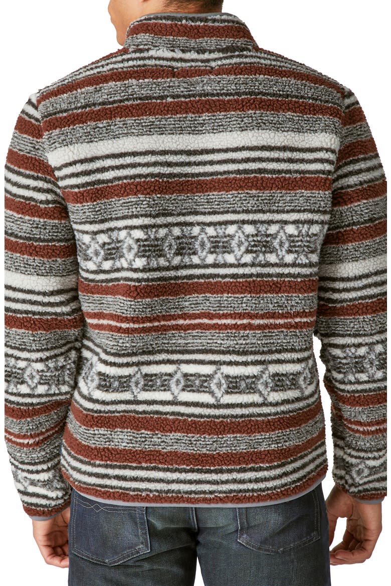 Southwestern Print High Pile Fleece Utility Mock Neck Sweatshirt, Alternate, color, BROWN MULTI