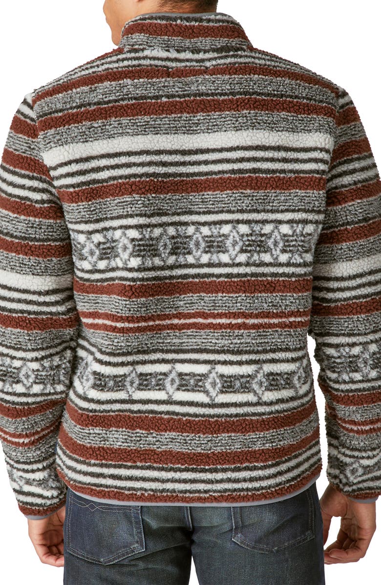 Lucky Brand Southwestern Print High Pile Fleece Utility Mock Neck Sweatshirt, Alternate, color, 