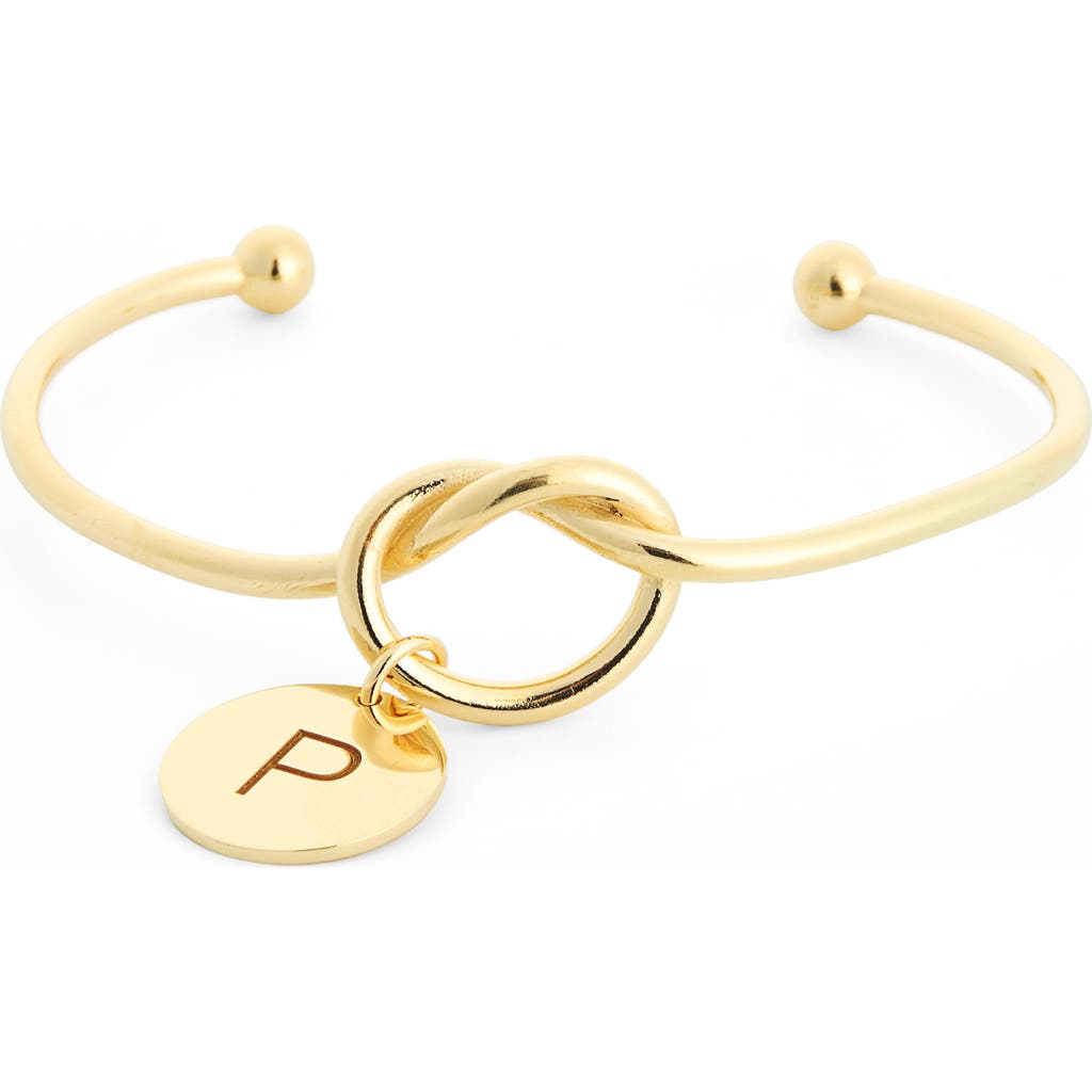 Meshmerise Love Knot Initial Bracelet In Brown