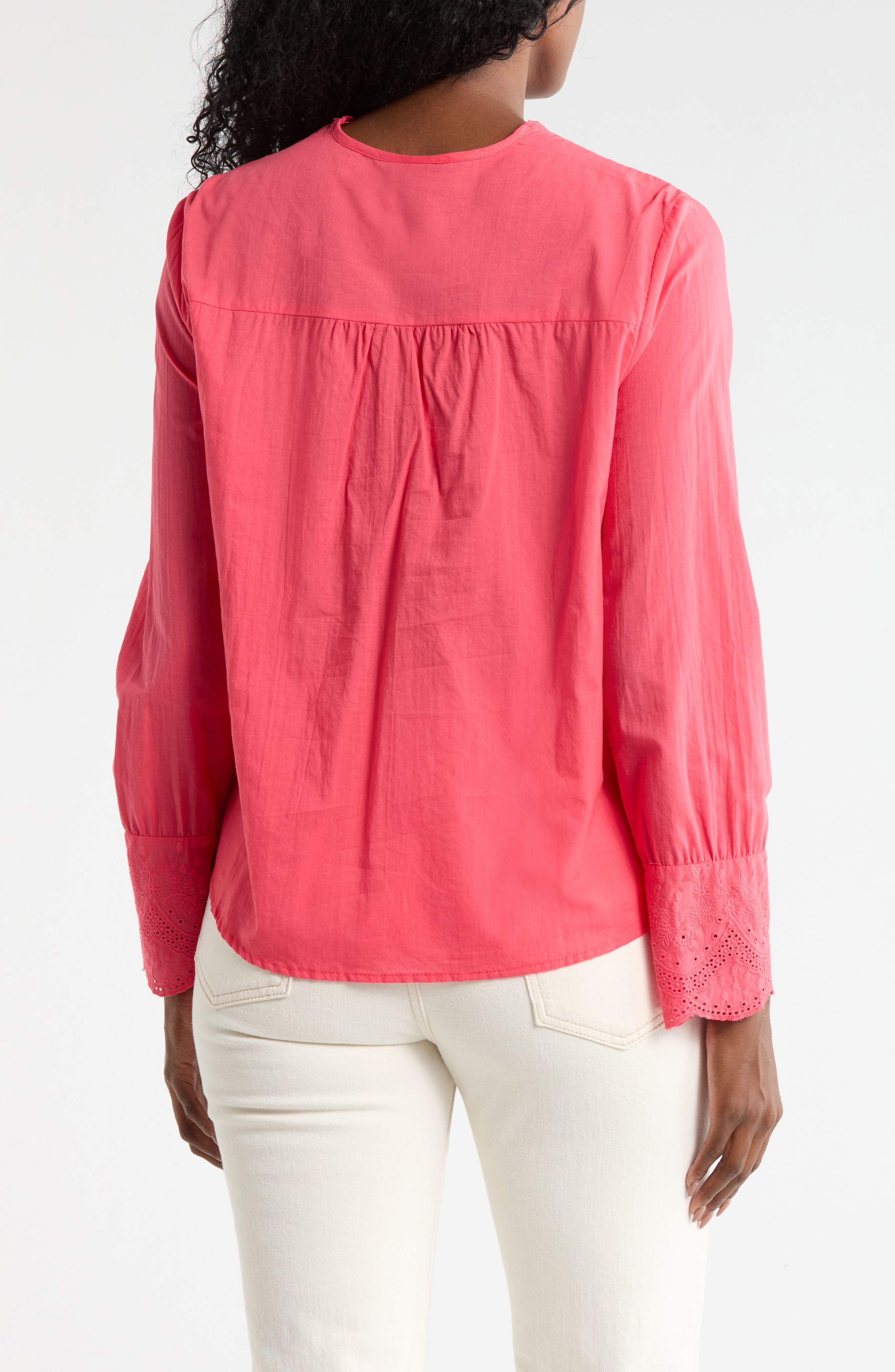 Eyelet Embroidered Button-Up Shirt - image 2