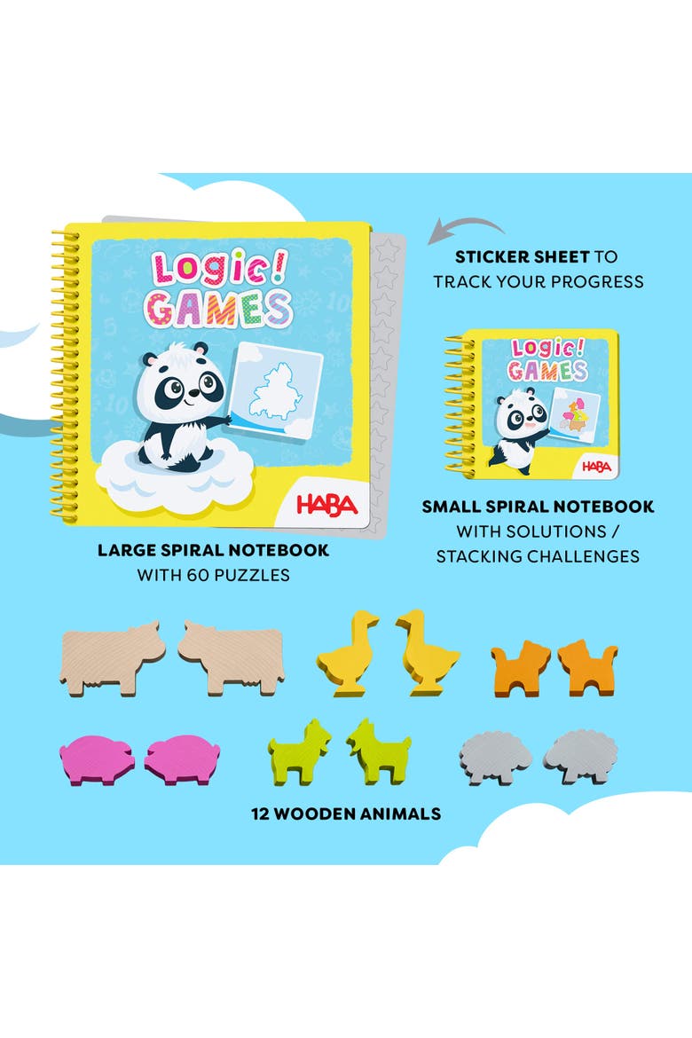 Bao's Cloudland Wooden Puzzle Game with 60 Challenges, Alternate, color, Multi