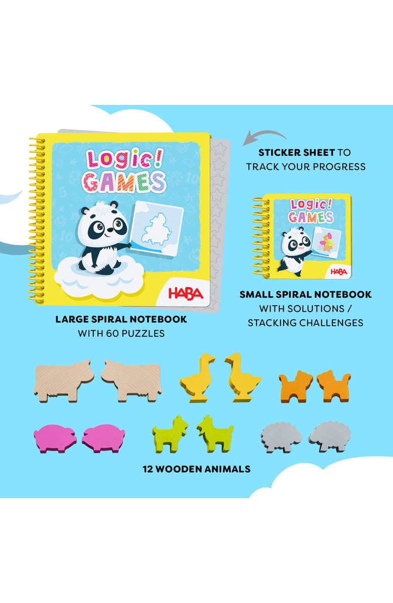 HABA Bao's Cloudland Wooden Puzzle Game with 60 Challenges, Alternate, color, Multi
