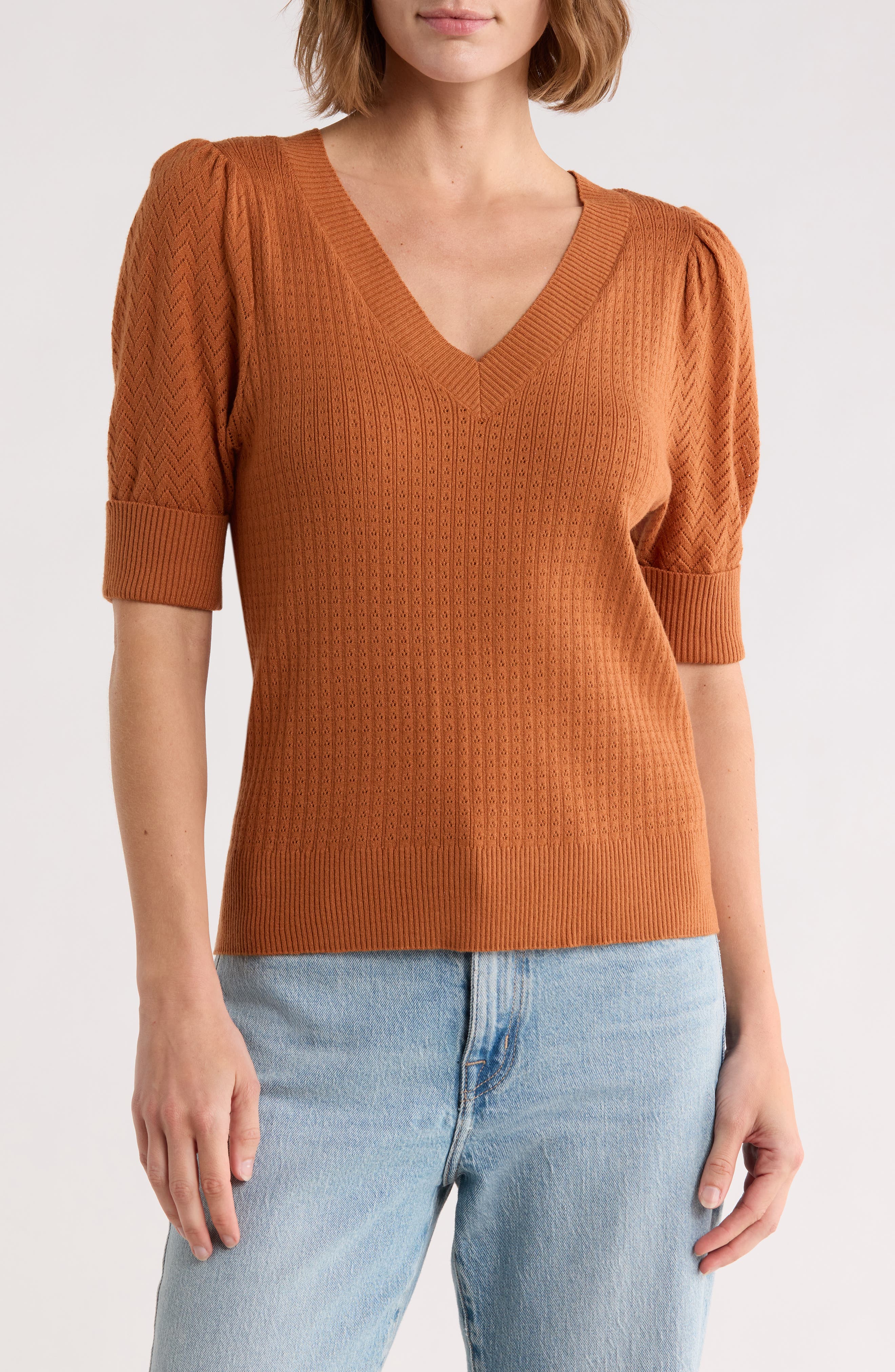 DR2 by Daniel Rainn Pointelle Stitch Sweater