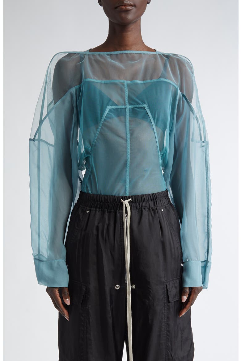 Collage Paneled Long Sleeve Top, Main, color, MOUTHWASH