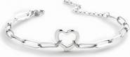 Mint & Lily Open Heart Paperclip Chain Bracelet